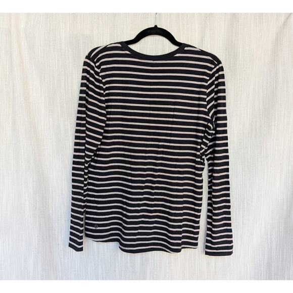 Lululemon 5 Year Basic Long Sleeve Crew Neck Black Striped Top, size 6 - Picture 2 of 6